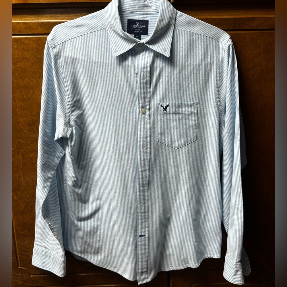 American Eagle Outfitters Blue Striped Shirt